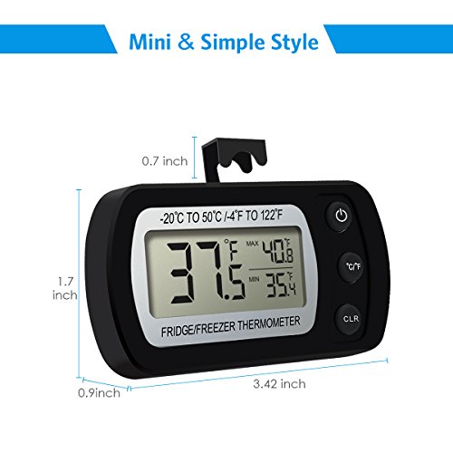 AMIR Digital Refrigerator Thermometer, Mini Freezer Thermometer
