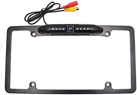 A ABSOPRO License Plate Frame Backup Camera CMOS American Car Rear View Reversing Reverse Parking Cam 8 IR LED Light Night Vision Distance Scale Line Waterproof Universal Fit Truck Pickup