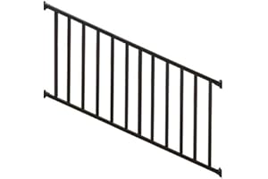 Weatherables Stanford Railing Kit – Aluminum Indoor & Outdoor Stair Railing Kit for Concrete Steps or Wooden Stairs, Made with Durable & Low-Maintenance Black Powder-Coat Finish (36 in. H x 6 ft. W)