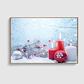 Framed Canvas Home Artwork Decoration Merry Christmas Canvas Wall Art for Living Room, Bedroom - 16x24 inches