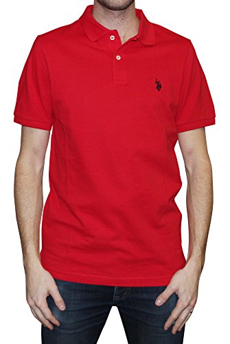 U.S. Polo Assn. Men s Solid Polo With Small Pony, Engine Red/Black, XX-Large