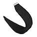 Full Shine Tape in Human Hair Extensions 22 Inch Black Tape in Brazilian Skin Weft Hair Extensions for Long Hair 20 Pieces 50 Grams Tape in Hair Extensions Double Sided Tape in Hair Remy