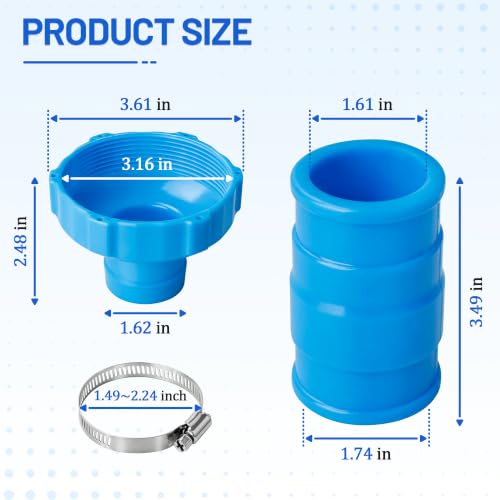 2 Set Pool Vacuum Hose Adapter Kit Compatible with Intex Adapter B photo 8