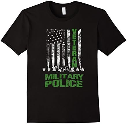 Men's Military Police Veteran American Flag T-Shirt 3XL Black