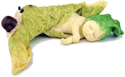Fiddlehead Fairy Village - Leaf Fairy Baby w/Snail