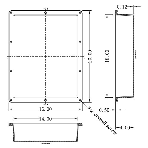 image for Suteck 16″ x 20″ Yellow Rectangle Shower Niche - Single Shelf Show