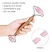 NOBLE DUCK Jade Roller and Gua Sha Set 100% Natural Rose Quartz Roller for Face Eyes Neck Body Massage Anti Aging Lengthen and Thicker Wooden Handle Comfortable to Gripthumb 3