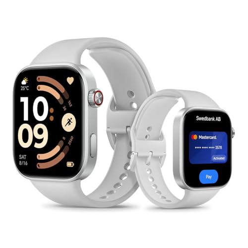 Redmi Watch 6 NFC, Reloj Inteligente Mujer y Hombre, Pantalla AMOLED 2.07'', Monitoreo cardíaco,sueño y estrés, 150+ Modos Deportivos, 24 Días de Batería, 5ATM, GPS, iOS & Android,Gris