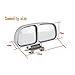 YASOKO Plastic Housing Auto Auxiliary Blind Spot Mirror Car Side-Angle Side-View Double Mirror 1 Piece (Right, Black)
