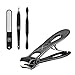Nail Clippers Manicure Set for Fingernail & Toenail Stainless Steel Heavy Duty Nail Kit Grooming for Men Pedicure Tool Trimmer, opove X3 Black