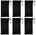 Six (6) Black Microfiber Cleaning and Storage Pouch / Sack / Cases for Sunglasses and Eyeglasses
