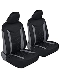 Fundas de asiento de coche de neopreno impermeable para Motor Trend M284, protección interior de múltiples capas, costuras Chevron, color negro y gris