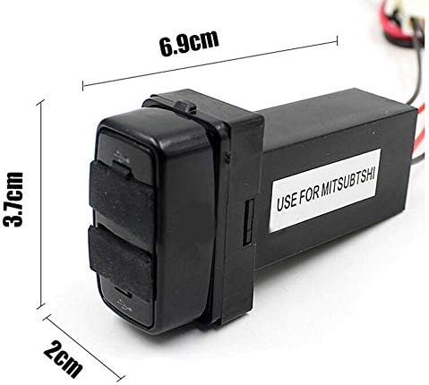 VIGORWORK 5V 2.1A Two USB Interface Socket Car Double USB Charger and Voltage Use for Mitsubishi,ASX,Lancer,Outlander,Pajero