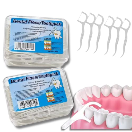 Fio Dental com Haste 2 em 1 Macio e Resistente 400 Unidades Limpeza Bucal Antideslizante Higiênico - Ideal para Viagens e Uso Diário