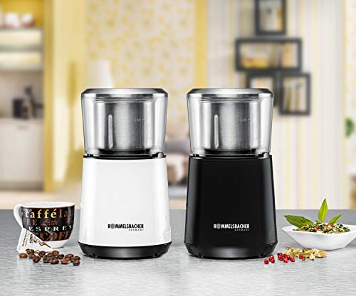 ROMMELSBACHER Kaffeemühle EKM 125 - Schlagwerk, 4-flügeliges Messer aus Edelstahl, Edelstahl-Bohnenbehälter, Füllmenge… – Bild 5