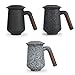 CoBak Tea Infuser Mug with Lid - 12oz Loose Leaf Tea Cup with Infuser, Heat-Resistant Black Walnut Handle, Fresh Hot or Cold Blends, Cute and Portable Home, Office Use, Ultra-Fine Steeper, Flat Black