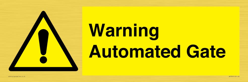 Warning Automated Gate Sign - 600x200mm - L62