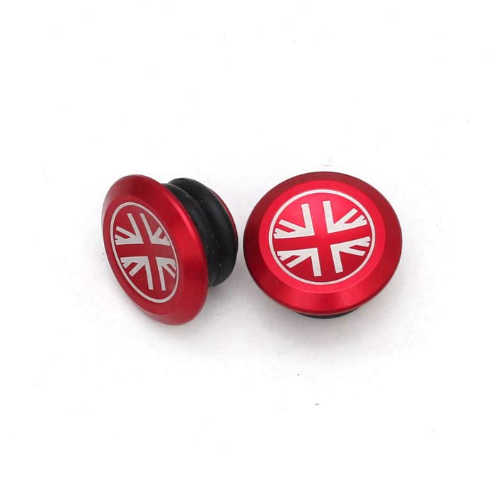 Aluminium Handlebar Plugs for BROMPTON in Red (PAIR) Union Jack