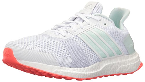 adidas Performance Women's Ultra Boost St w Running Shoe, White/Ice Mint/Shock Red S, 9 M US