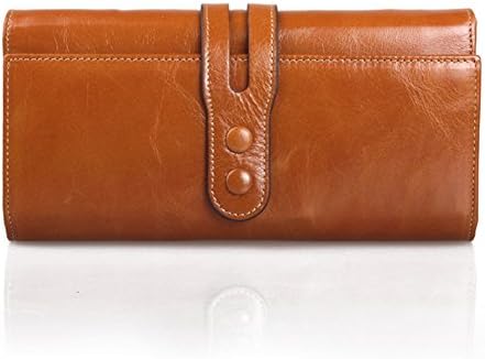 BesToo Fashion Women's Genuine Leather Clutch Wallet (Brown)