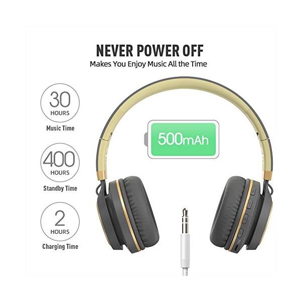 ACURE AC01 Cuffie Bluetooth senza fili Cuffie auricolari pieghevoli con  microfono HD/Scheda TF/Modalità cablata rimovibile per PC TV Cellulare iPad  MP3 (Grigio oro) - Cuffie Hi-Fi