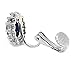 Blue CZ Clip On Earrings Crown Oval Wedding Women Fashion