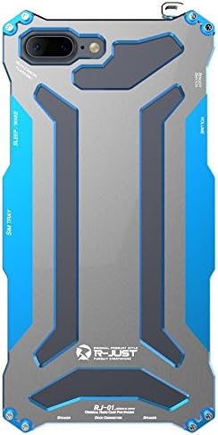 iPhone 7 Plus Case , Lteng Gouda Hybrid Heavy Armor Shockproof Cover Alloy Aluminum Metal Bumper Protector Case for iPhone 7 Plus (Gon blue)