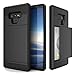 Galaxy Note 9 Case, Crosspace Galaxy Note 9 Wallet Case Defender Bumper Soft Rubber Hard PC Back Hybrid Shockproof Slide Cover Flexible Protective with Card Holder Slots for Samsung Note 9-Black