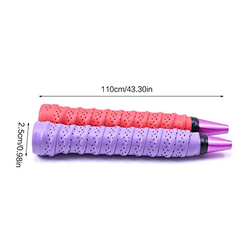 huanban072 Badminton Racket Grip Tape Tennis Handle Absorbent Pad Soft Anti-Slip Overgrip Breathable Holes Grip Tape (Black) - Thumbnail 2