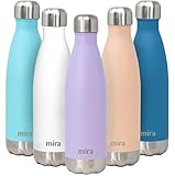 MIRA 17 Oz Stainless Steel Vacuum Insulated Water Bottle | Leak-proof Double Walled Cola Shape Bottle | Keeps Drinks Cold for 24 hours & Hot for 12 hours | 17 Oz (500 ml) (Lavender Violet)