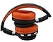 Artix Bluetooth Wireless Headphones | Lightweight and Foldable On Ear Earphones NRGSound BT5 | For Work, Travel, Sport, Running | 3.5mm Cable Included for Wired Use, Kids/Teens/Adults (Black/Orange)