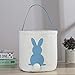 Easter Egg Hunt Basket for Kids,Easter Bunny Basket,Easter Bunny Bags Canvas Tote for Party's Celebrate Decoration Eggs Candy and Gifts Carry Bucket,New Design 2019 (2523cm, 4colors)
