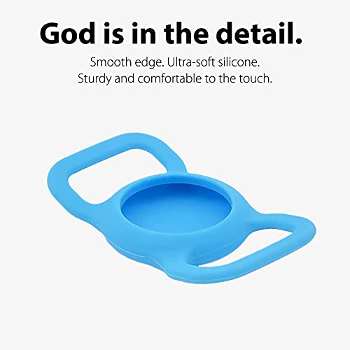 3-Pack Protective Case Compatible with Apple AirTag Dog Collar Holder, Anti-Lost Silicone AirTag Pet Collar Cover with Screen Protectors - Black & Blue & White