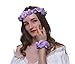Ever Fairy Women flower crown Wreath Bracelet 2pcs/set adjustable ribbon