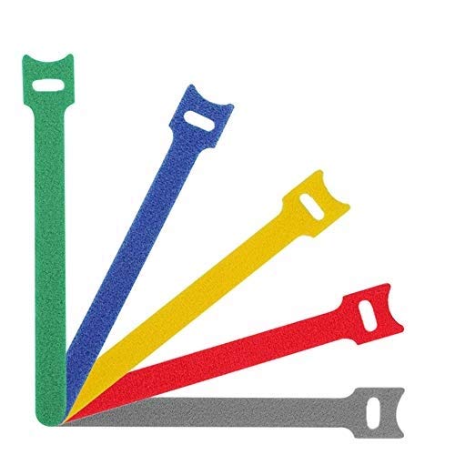 YOFASEN 50pcs Cable Strap Colorful - 12x300mm Cord Cable Management Cable Ties Reusable - Wires Organizer Cable Ties Tidy Wrap