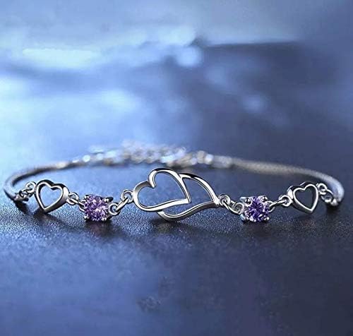 Casadeiy Fashion Girls Heart Bracelet Lady Chain Women Jewelry Gifts (M)