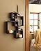 Shelving Solution Intersecting Decorative Espresso Color Wall Shelf Set of 4, 2 Candles Included