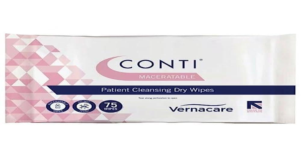 Conti CWW075P MACERATABLE Patient Cleansing Wipes Overall Body (Pack of 75),package may vary