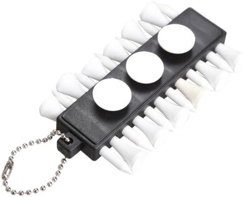 Trendyest Golf Tee Holder Carrier 12 Wooden Tees with 3 Ball Markers with Keychain