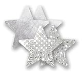 Nippies Silver Sequin Metallic Star Waterproof Self Adhesive Nipple Cover Pasties Size C