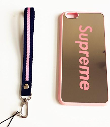 iPhone 6 Plus and 6S Plus Supreme Case,Reflective Mirror Case Cover with Wrist Lanyard Straps.Shockproof Resistant Case for Apple iPhone 6 Plus and 6S Plus 5.5 inch (Pink)