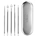 RUIMIO Blackhead Tweezers Pimple Popper Tool Comedone Extractor Stainless Steel for Acne Blemish Whitehead Zit 5 PCS