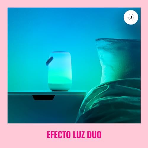 Wiz - lâmpada portátil móvel luz branca e colorida efeito de iluminação de zona dupla controle de voz e painel touch, com tecnologia spacesense e compatível com alexa e google home