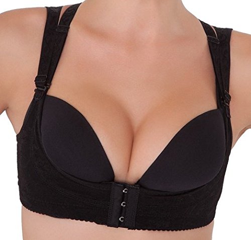 Boolavard Women's Magic Bra Shaper Vest Breast Support (Large / 6-8, Black) - Thumbnail 2