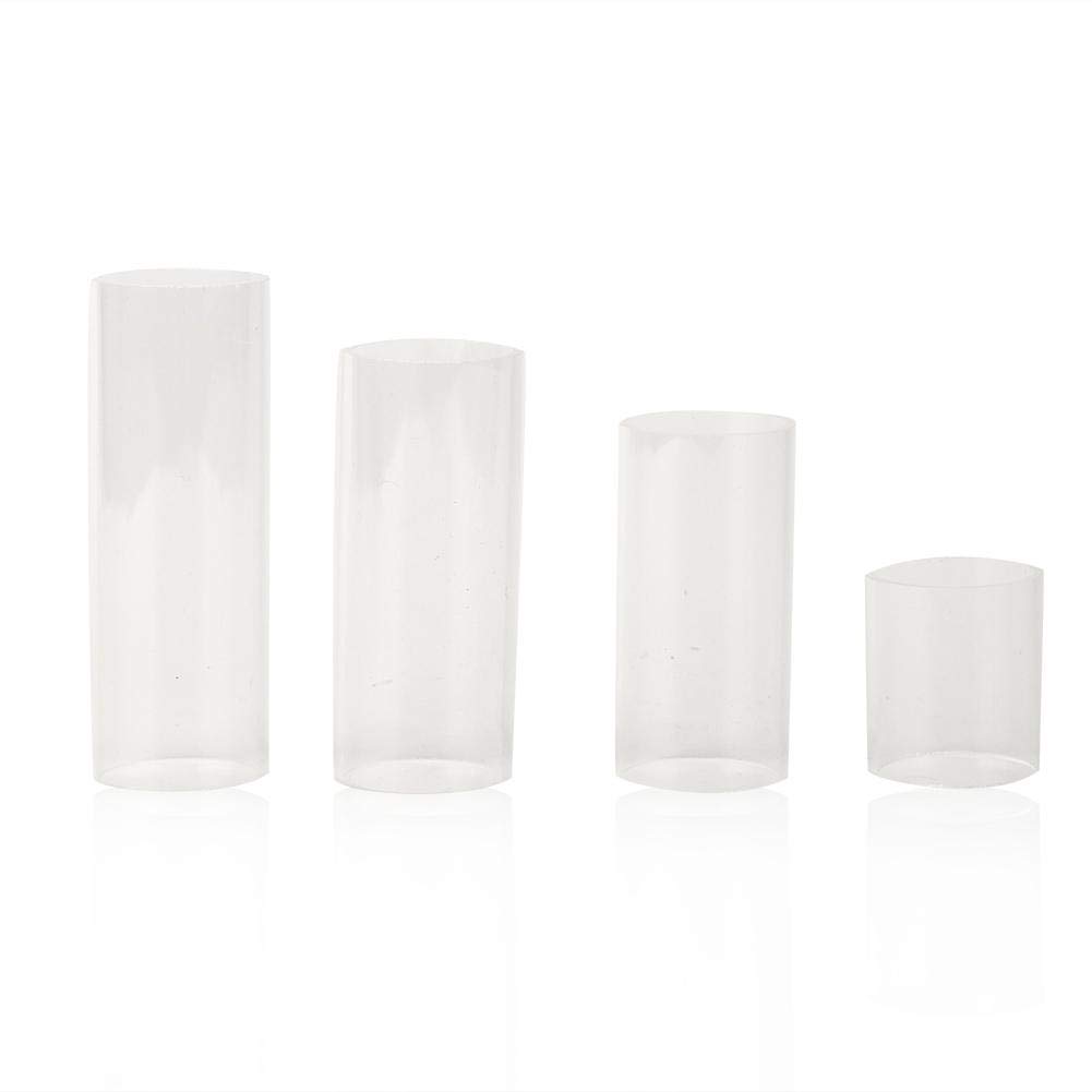 Guitar Slider, Guitar Slide Transparent Glass Bass Durable String Slides Cylinder Bright Tone Bar(Set)