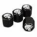 Funnytoday365 4X Black Car Auto Wheel Tyre Tire Stem Air Valve Caps Dust Covers Skull Punisher