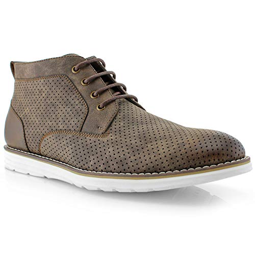 Polar Fox Men's Walker Casual Chukka Sneaker | Lightweight Perforated Boot for Breathable Comfort | MPX506055A | in Dark Brown, Size 9.5 - Thumbnail 7