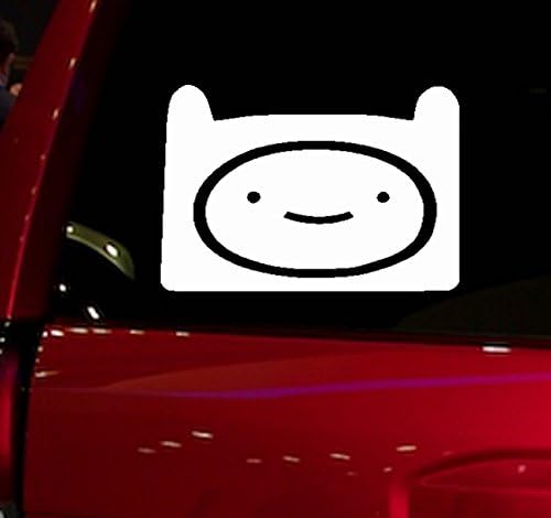 Auto - Decal - Sticker - FINN - PEEKING - (White) - (5 Inches) - For Cars, Trucks, SUV, Windows, Bumper, Wall, Door, Laptop