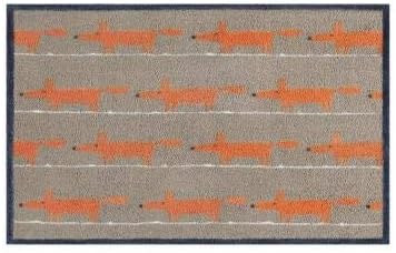 Turtle Mat Runner - Running Foxes -Brown - Scion Living Design 75x120cm Multi-Grip back, 75 x 120 cm