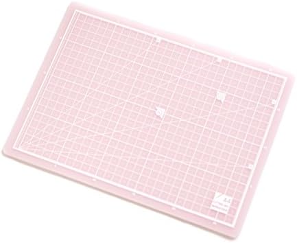 Translucent A4 Self Healing Rotary Cutting Mat Durable PVC Nonslip, Great for Quilting Sewing Scrapping All Art Craft (Pink)